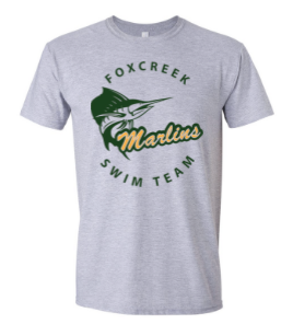 ​Foxcreek Marlins Custom Team T-Shirt - Sport Grey or White - Youth & Adult