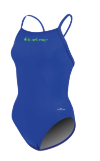 Stonehenge Sharks Female XtraSleek Thin Strap Team Solid V Back Suit with Embroidered Logo