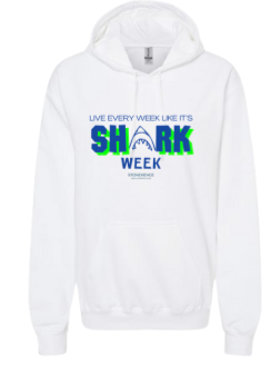 Stonehenge Sharks SHARK WEEK Hoodie Sweatshirt - White or Royal - Youth & Adult Sizes