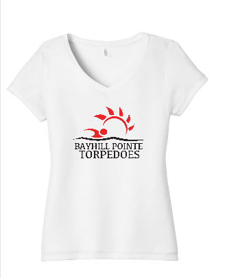 Bayhill Pointe Torpedoes Team Ladies V-Neck Tee - Red or White