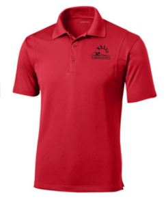 Bayhill Pointe Torpedoes Custom Team Embroidered Mens Moisture Wick Polo - Red or White