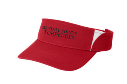 Bayhill Pointe Torpedoes Custom Team Embroidered Visor - Red/White