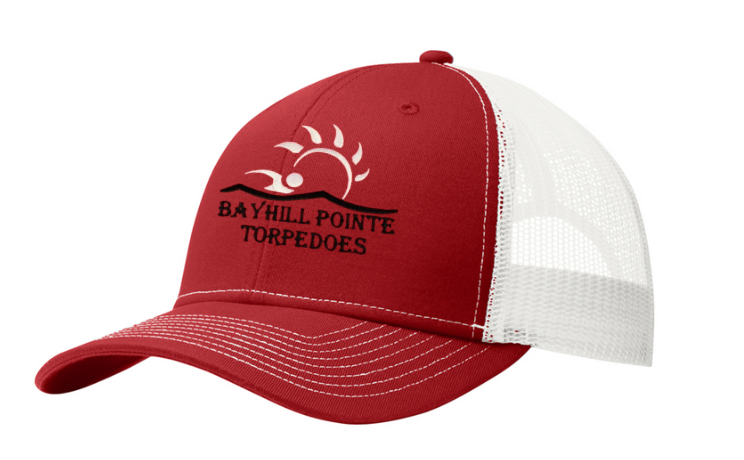 Bayhill Pointe Torpedoes Custom Embroidered Snapback Trucker Cap Hat