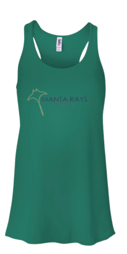 Harpers Mill Manta Rays Ladies Flowy Racerback Tank - Kelly Green - 3 Design Options