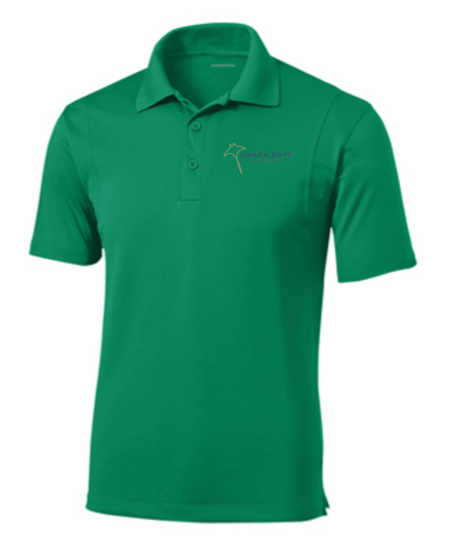 Harpers Mill Manta Rays Mens Moisture Wick Polo with Embroidered Logo