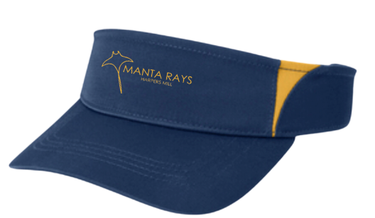 Harpers Mill Manta Rays Embroidered Visor - Navy/Gold
