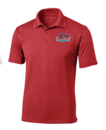 Charter Colony Crimson Crocs Mens Moisture Wick Polo with Embroidered Logo