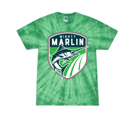 Smoketree Mighty Marlin Team Tie Dyed T-Shirt - Kelly Spider - Youth & Adult Sizes