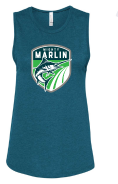 Smoketree Mighty Marlin Ladies Muscle Tank Top - Deep Teal