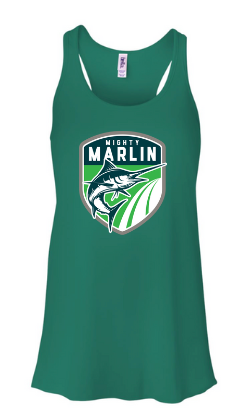 Smoketree Mighty Marlin Ladies Flowy Racerback Tank - Kelly Green