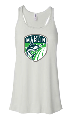 Smoketree Mighty Marlin Ladies Flowy Racerback Tank - White