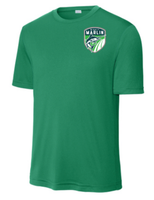 Smoketree Mighty Marlin Mens Moisture Wick Tee - Kelly Green
