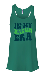 Smoketree "IN MY MARLIN ERA" Ladies Flowy Racerback Tank - Kelly Green
