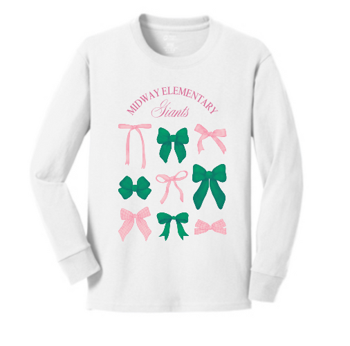 Midway Elementary Southern Bows Long Sleeve T-Shirt