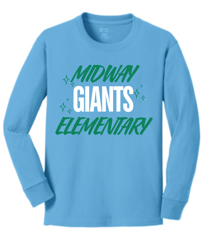 Midway Elementary Giants Long Sleeve T-Shirt with Mid Century Stars