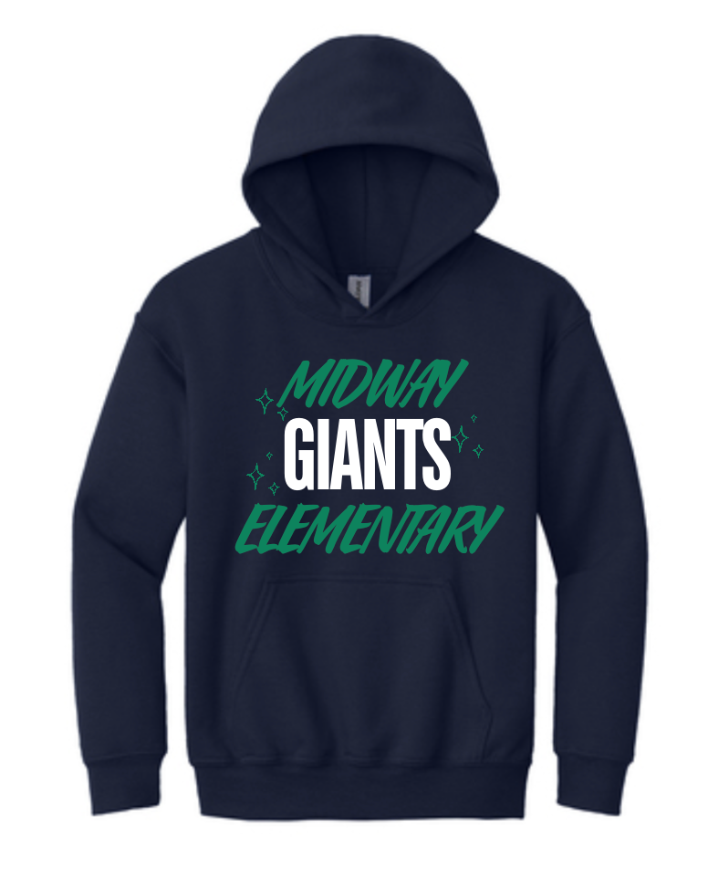 Midway Elementary Giants Hoodie with Mid Century Stars