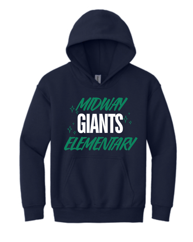 Midway Elementary Giants Hoodie with Mid Century Stars