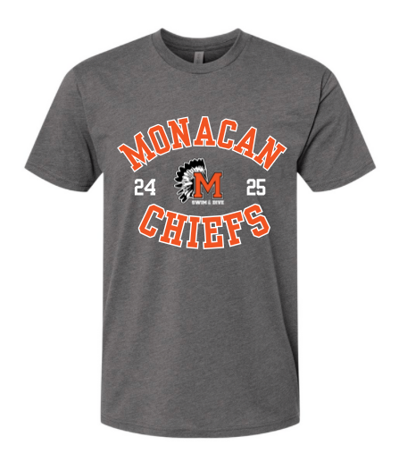 Monacan Chiefs Team Short Sleeve T-Shirt Design 1
