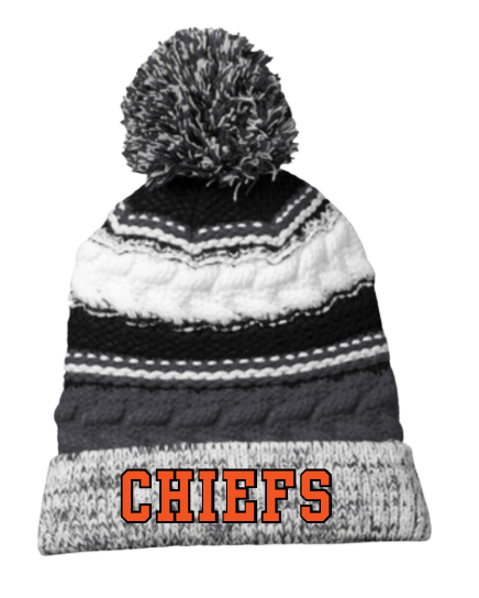 Monacan Chiefs Embroidered Team Pom Pom Beanie