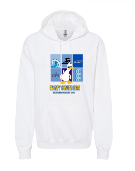 Queensmill Quackers Custom Hoodie Sweatshirt - White or Sport Grey- 3 Design Options - Adult & Youth