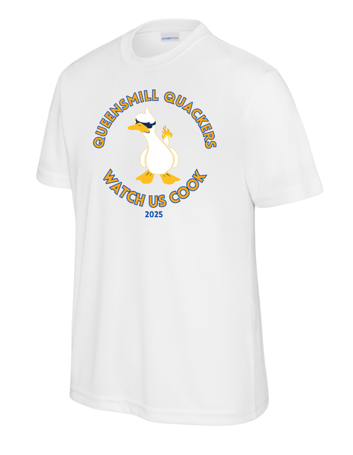 ​Queensmill Quackers Custom Moisture Wick Tee - 3 Colors - 3 Designs - Mens, Ladies & Youth