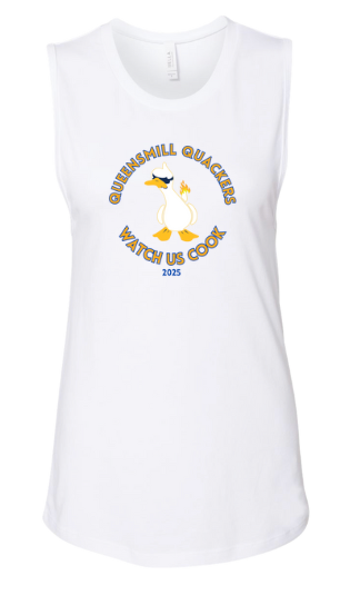 Queensmill Quackers Custom Ladies Muscle Tank Top - White or Athletic Heather - 3 Design Options