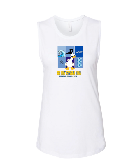 Queensmill Quackers Custom Ladies Muscle Tank Top - White or Athletic Heather - 3 Design Options