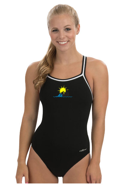 SwimMetro Ladies One Piece Lifeguard Swimsuit Uniform with Embroidered Logo