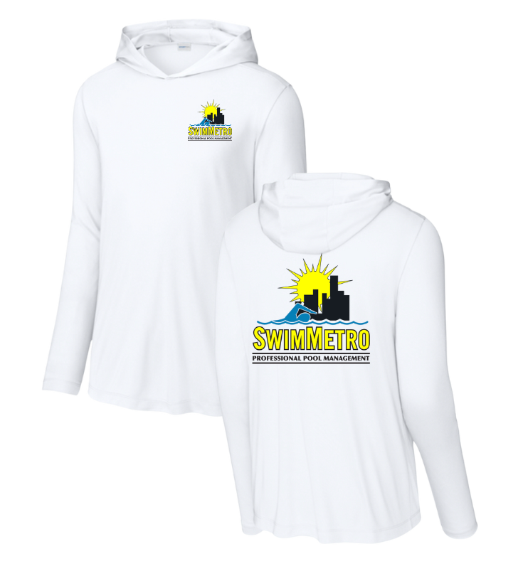 SwimMetro Uniform"Professional Pool Management" UV Pro Moisture Wicking Long Sleeve T-Shirt with Hood
