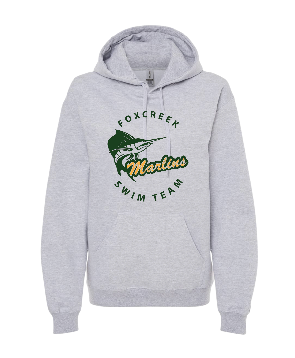 Foxcreek Marlins Custom Team  Hoodie Sweatshirt - White or Sport Grey - Youth & Adult