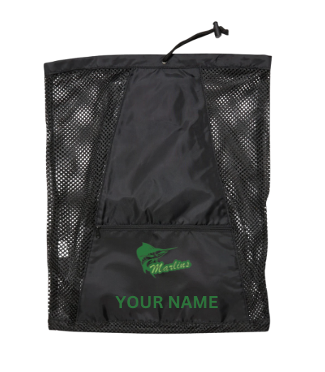 Foxcreek Marlins Embroidered Mesh Backpack- Black