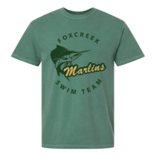​Foxcreek Marlins Custom Team T-Shirt - Comfort Colors - Light Green - Adult