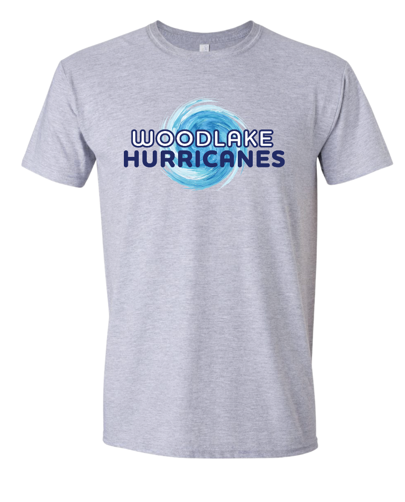 Woodlake Hurricanes Custom Team Short Sleeve T-Shirt - White, Sport Grey or Heather Royal - Youth & Adult Sizes