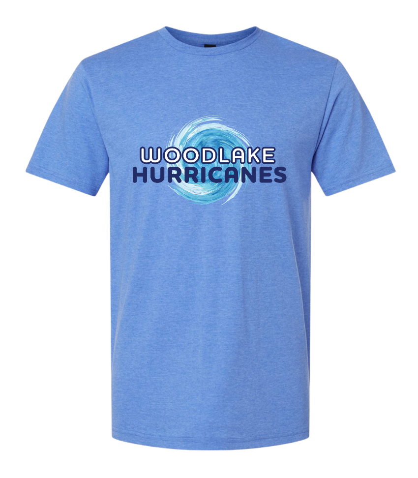 Woodlake Hurricanes Custom Team Short Sleeve T-Shirt - White, Sport Grey or Heather Royal - Youth & Adult Sizes