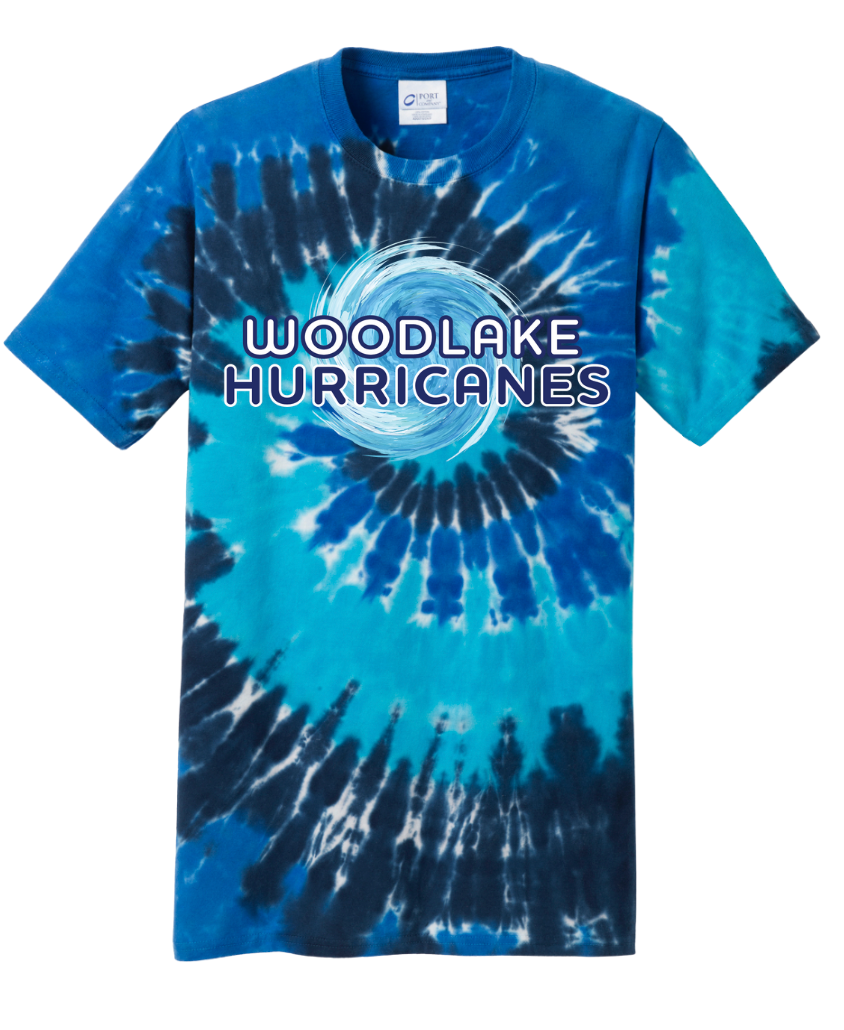 Woodlake Hurricanes Custom Tie Dye Tee T-Shirt - Ocean Rainbow - Youth & Adult Sizes