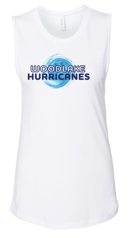 Woodlake Hurricanes Custom Ladies Muscle Tank Top - White or Athletic Heather