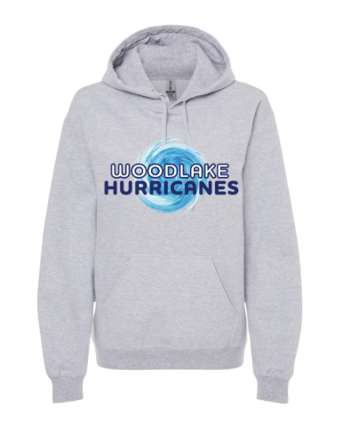 Woodlake Hurricanes Custom Hoodie Sweatshirt - White or Sport Grey - Adult & Youth