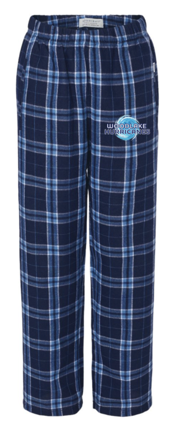 Woodlake Hurricanes Custom Flannel Pajama Pants PJs-  Navy Columbia - Youth & Adult Sizes