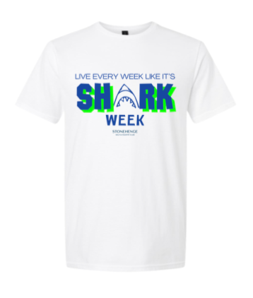 ​Stonehenge Sharks SHARK WEEK Team T-Shirt - White or Heather Royal - Youth & Adult Sizes