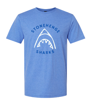 ​Stonehenge Sharks Custom Team T-Shirt - Kelly Green or Heather Royal - Youth & Adult Sizes
