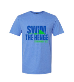 ​Stonehenge Sharks SWIM THE HENGE Team T-Shirt - White or Heather Royal - Youth & Adult Sizes
