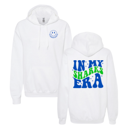 Stonehenge Sharks "IN MY SHARKS ERA" Hoodie Sweatshirt - White - Youth & Adult Sizes
