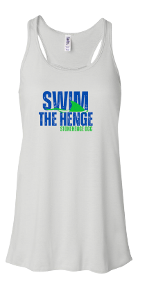 Stonehenge Sharks Custom Team Ladies Flowy Racerback Tank - White - 3 Design Options