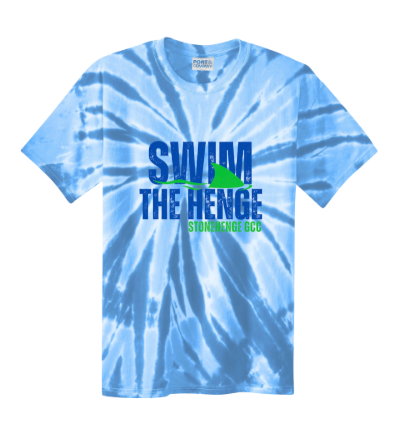 Stonehenge Sharks Custom Team Tie Dyed T-Shirt - Light Blue - Youth & Adult Sizes - 3 Design Choices