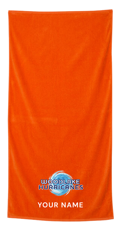 Woodlake Hurricanes Custom Embroidered Beach Towel- Royal or Orange