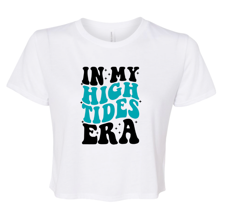 Hallsley High Tides Custom Team Ladies Flowy Crop Tee - White or Black - 4 Design Options - Adult