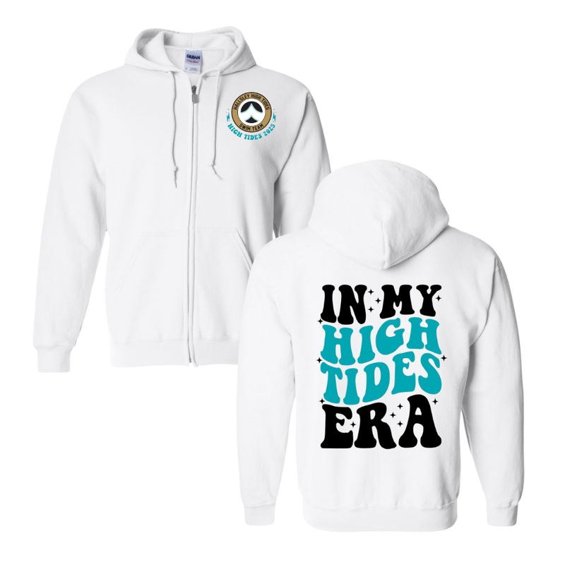 Hallsley High Tides Custom Team ADULT ZIP UP Hoodie Sweatshirt - White or Black - 4 Design Options
