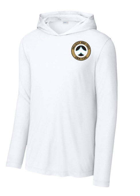Hallsley High Tides Custom UV Pro Long Sleeve Hoodie Tee - White or Black - 4 Design Options - Adult