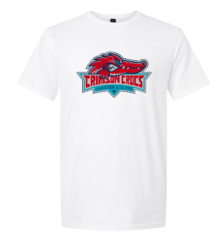 Charter Colony Crimson Crocs Team T-Shirt - White, Red, Black or Heather Red - Youth & Adult Sizes