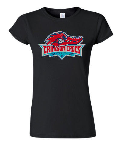 Charter Colony Crimson Crocs Ladies Team T-Shirt - White, Black or Red - Charter Colony Team Logo